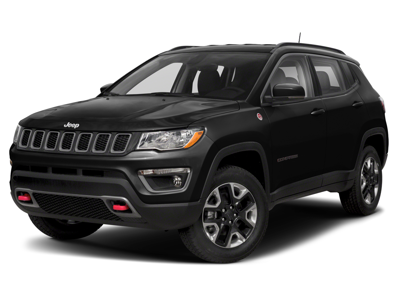 2018 Jeep Compass Trailhawk in White Clearcoat — front three-quarter view
