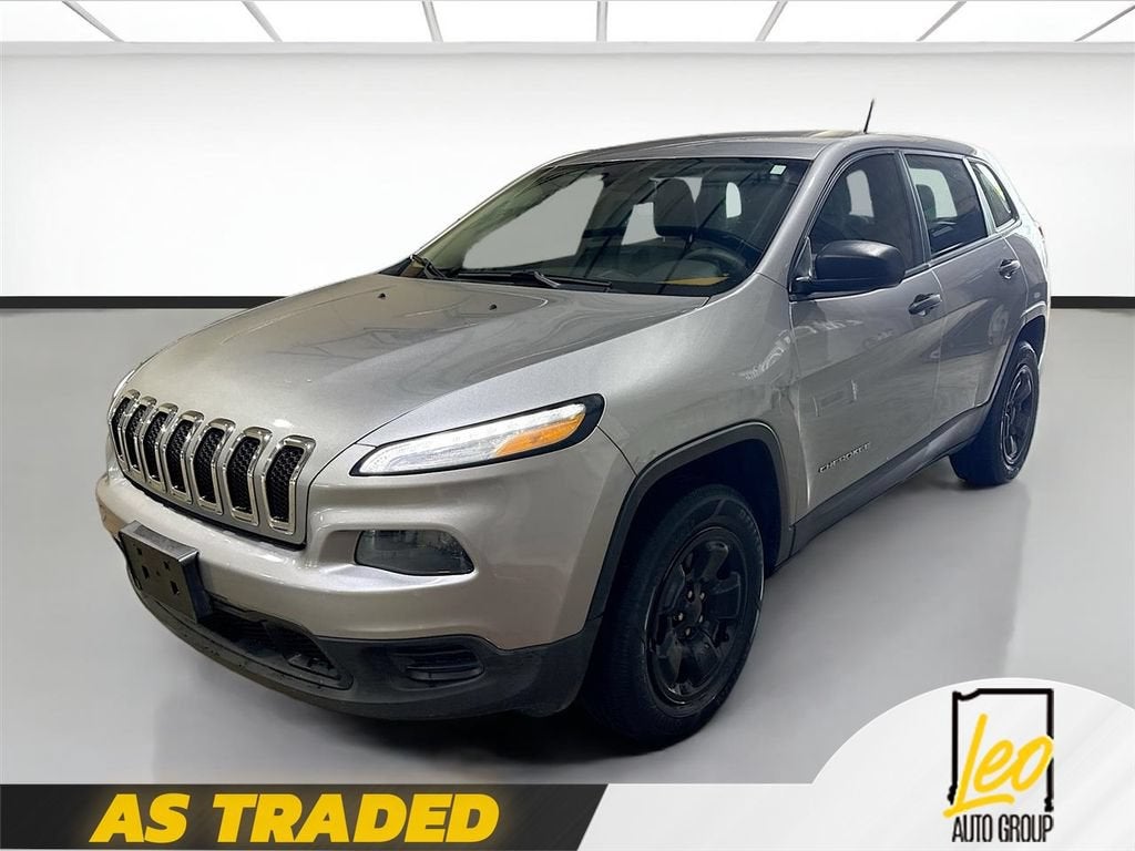2014 Jeep Cherokee Sport in Silver — front three-quarter view