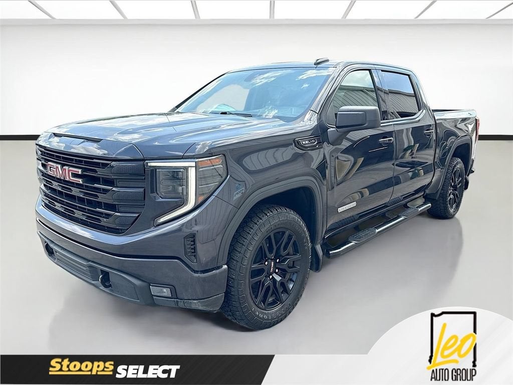 2024 GMC Sierra 1500 Elevation in Titanium Rush Metallic — front three-quarter view