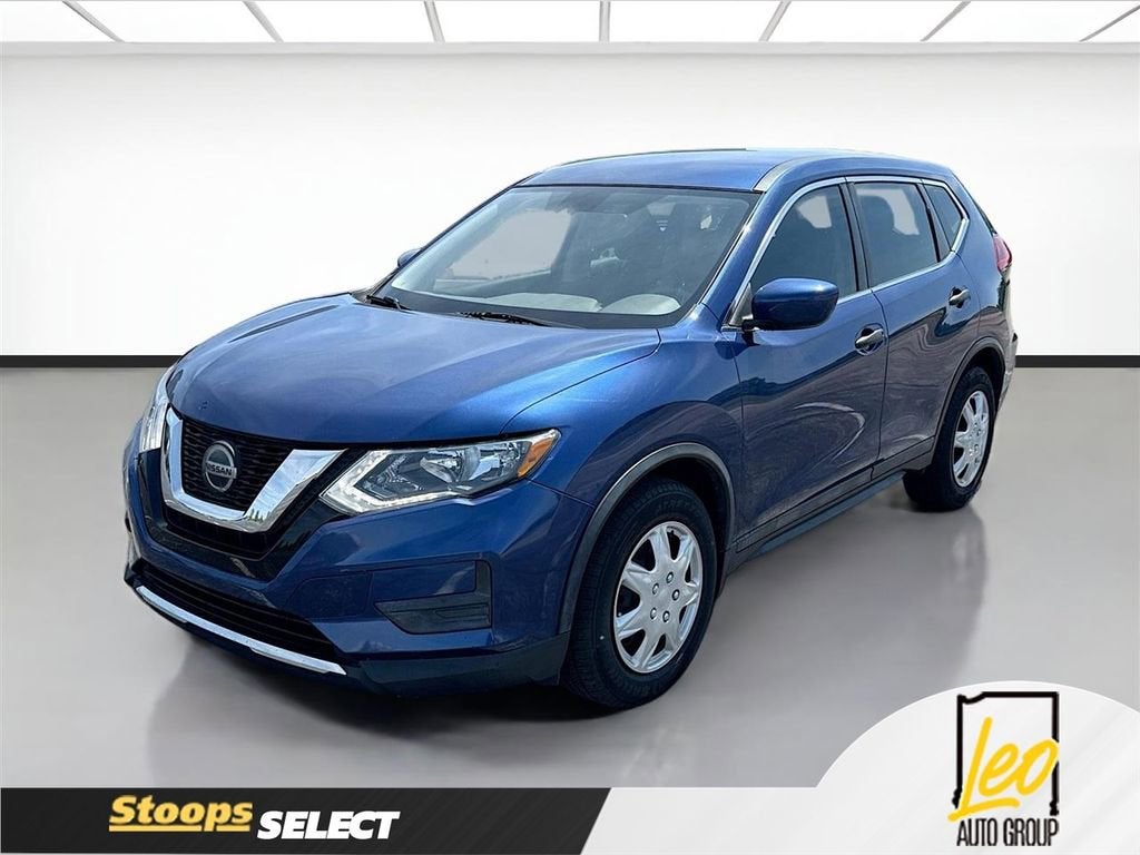 2020 Nissan Rogue S FWD in Blue — front three-quarter view