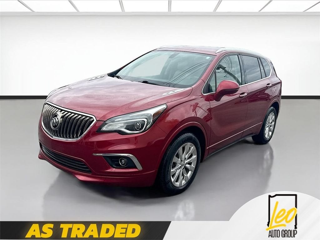 2018 Buick Envision Essence in Chili Red Metallic — front three-quarter view