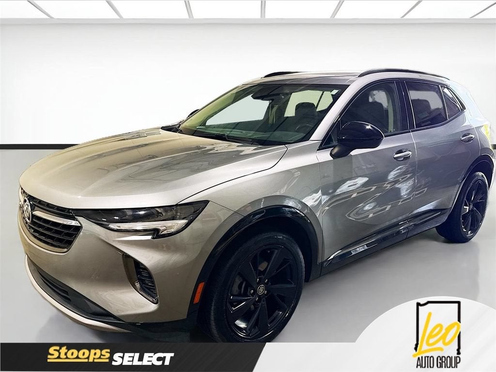 2023 Buick Envision Essence in Moonstone Gray Metallic — front three-quarter view