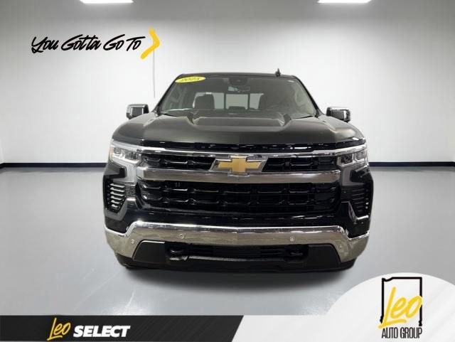2025 Chevrolet Silverado 1500 LT in Black — front three-quarter view