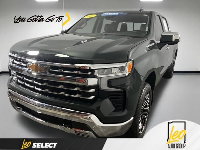 2025 Chevrolet Silverado 1500 LTZ in Cypress Gray — front three-quarter view