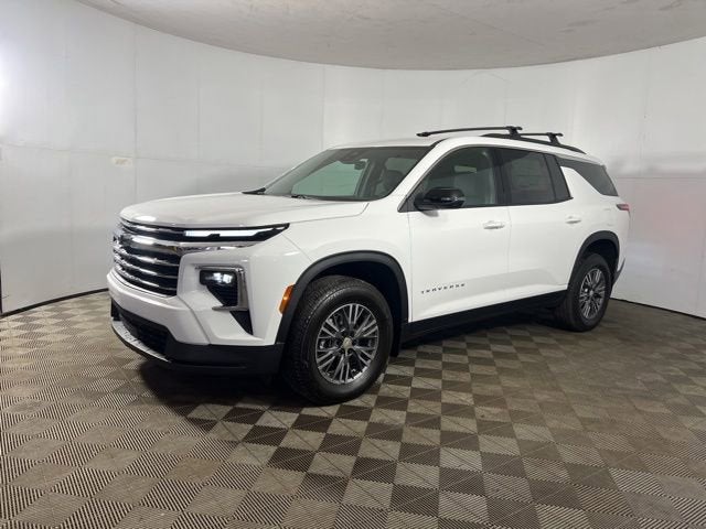 2026 Chevrolet Traverse LT in Summit White — front three-quarter view