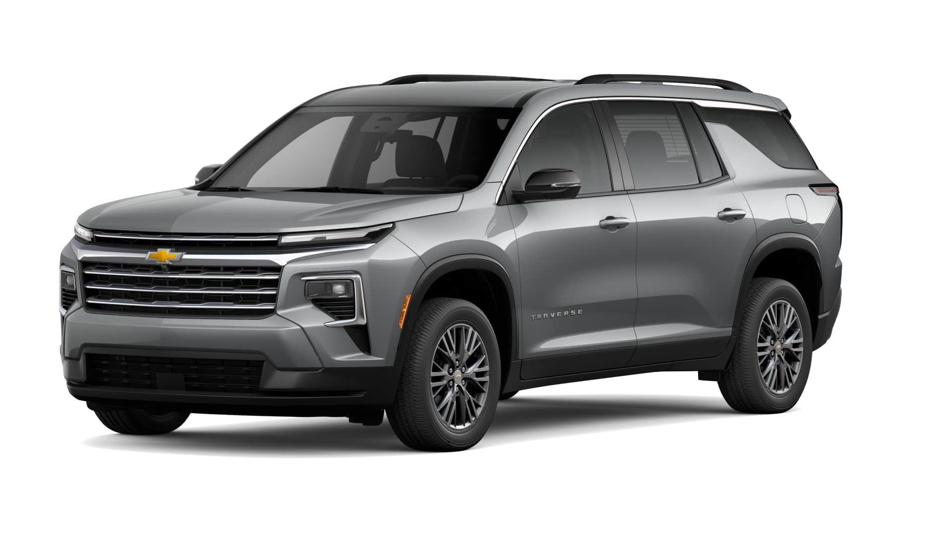 2026 Chevrolet Traverse LT in Sterling Gray Metallic — front three-quarter view