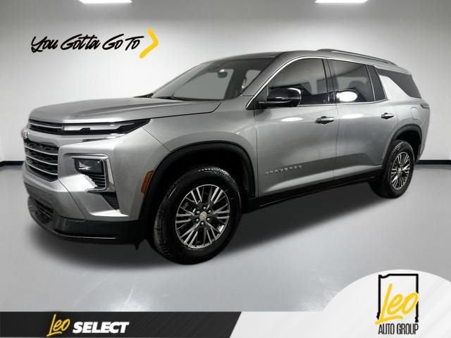 2026 Chevrolet Traverse LT in Sterling Gray Metallic — front three-quarter view