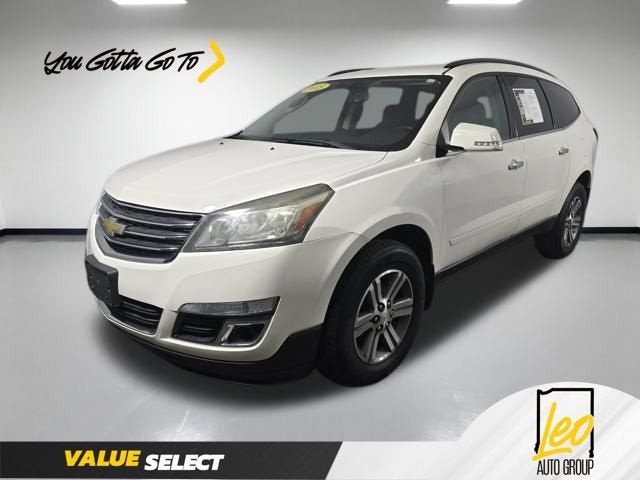 2015 Chevrolet Traverse LT in White — front three-quarter view
