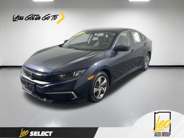 2019 Honda Civic LX in Blue — front three-quarter view