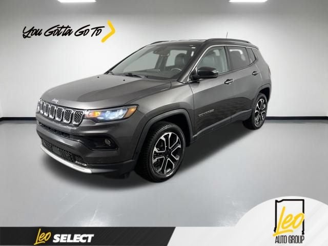 2023 Jeep Compass Limited 4x4 in Silver — front three-quarter view