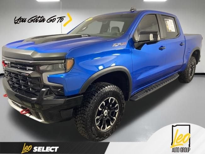 2023 Chevrolet Silverado 1500 ZR2 in Glacier Blue Metallic — front three-quarter view