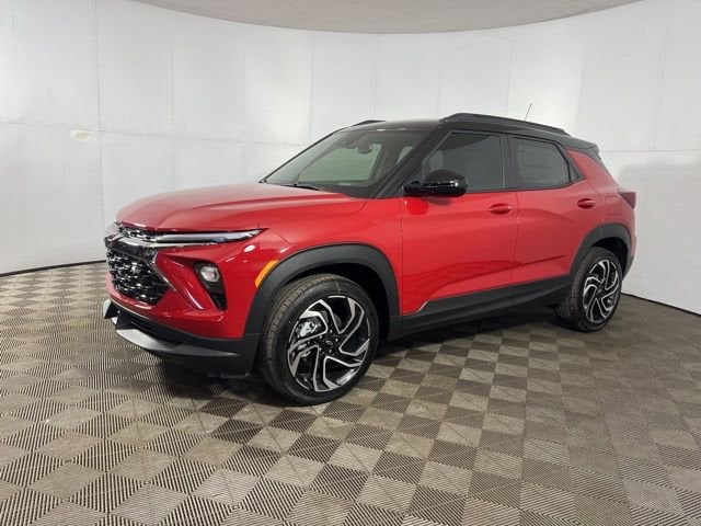 2026 Chevrolet Trailblazer RS in Apex Red — front three-quarter view