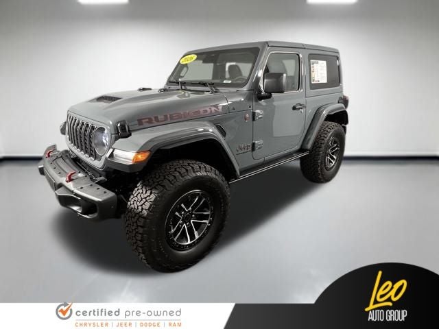 2026 Jeep Wrangler Rubicon X in Anvil Clear Coat — front three-quarter view
