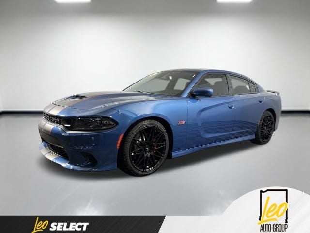 2022 Dodge Charger Scat Pack in Frostbite — front three-quarter view