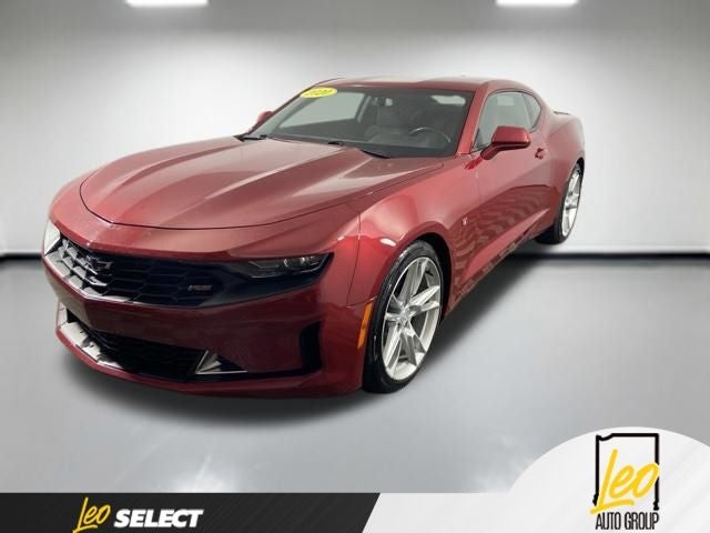 2020 Chevrolet Camaro 1LT in Garnet Red Tintcoat — front three-quarter view