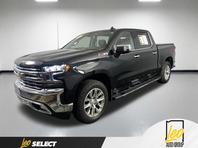 2021 Chevrolet Silverado 1500 LTZ in Mosaic Black Metallic — front three-quarter view