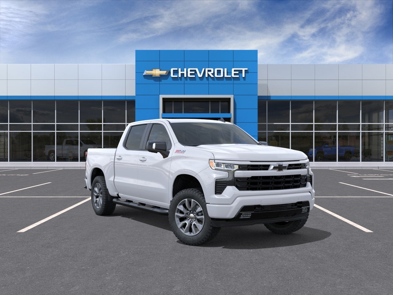 2026 Chevrolet Silverado 1500 RST in Summit White — front three-quarter view