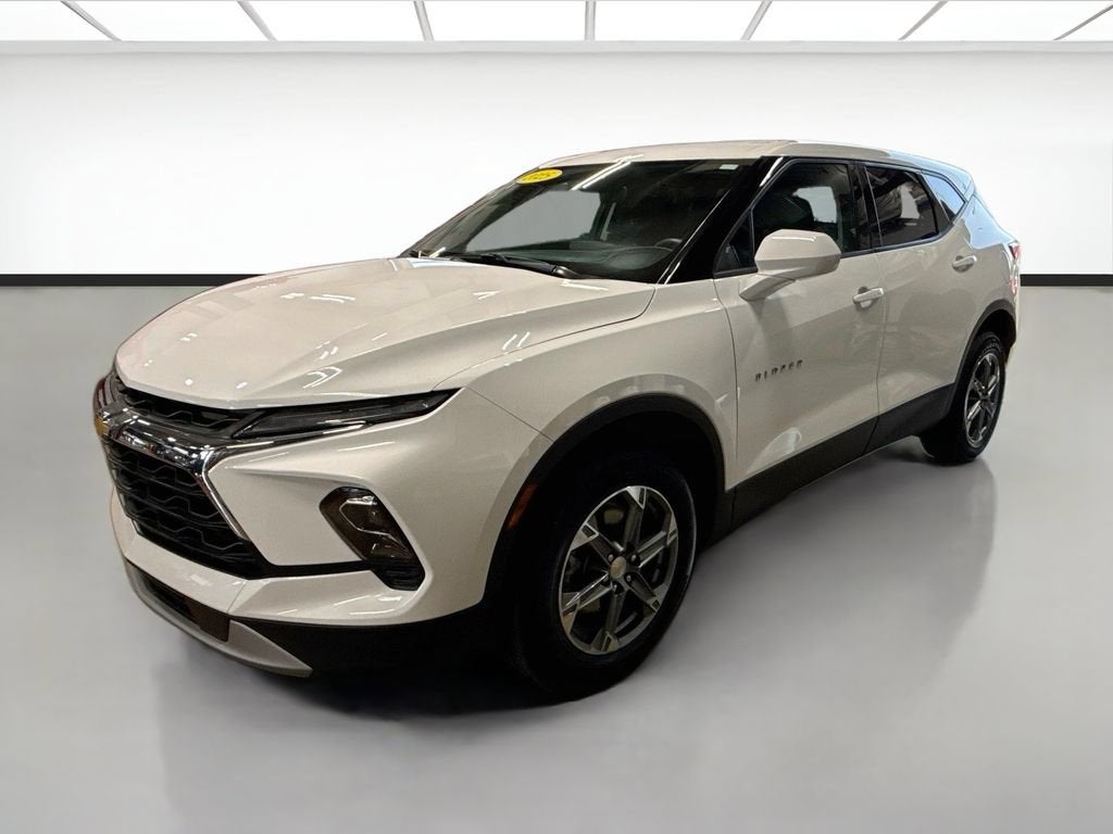 2025 Chevrolet Blazer 2LT in Summit White — front three-quarter view