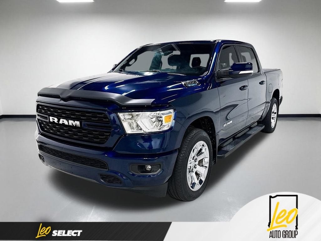 2022 RAM 1500 Big Horn Crew Cab 4x4 5'7" Box in Blue — front three-quarter view