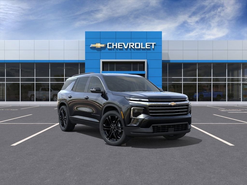 2026 Chevrolet Traverse LT in Mosaic Black Metallic — front three-quarter view