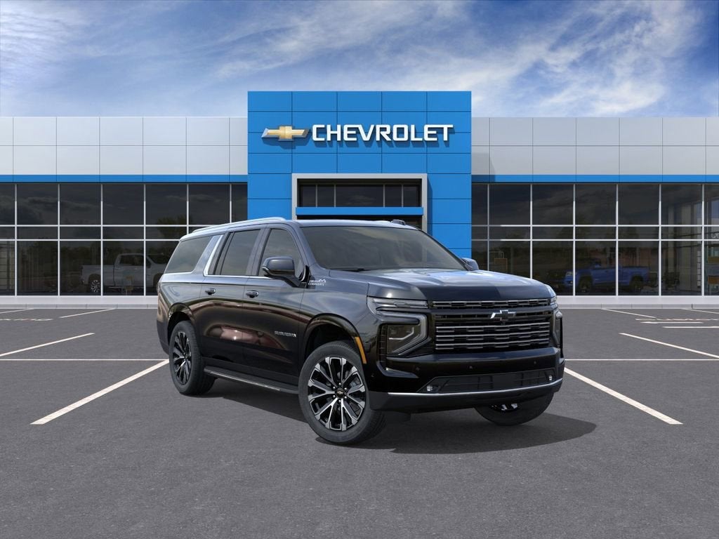 2026 Chevrolet Suburban High Country in Black — front three-quarter view