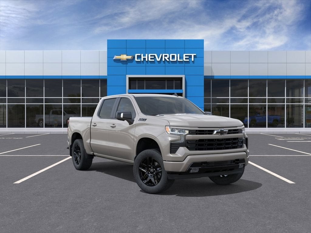 2026 Chevrolet Silverado 1500 RST in White Sands — front three-quarter view