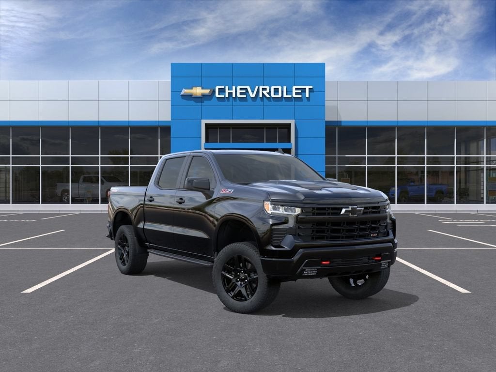 2026 Chevrolet Silverado 1500 LT Trail Boss in Black — front three-quarter view