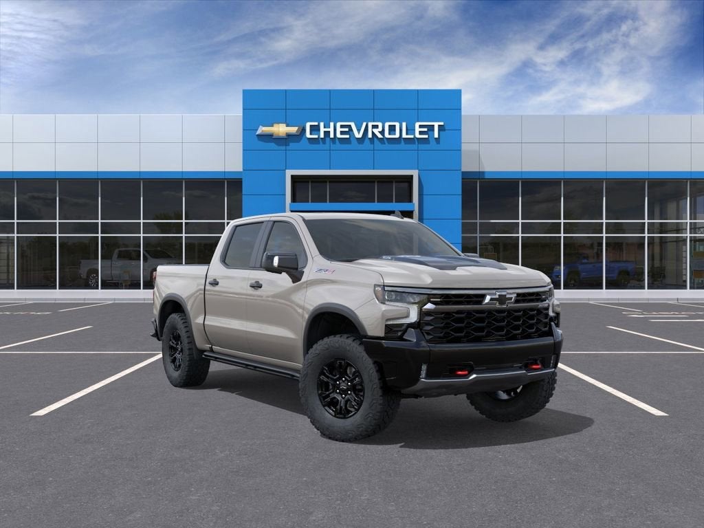 2026 Chevrolet Silverado 1500 ZR2 in White Sands — front three-quarter view